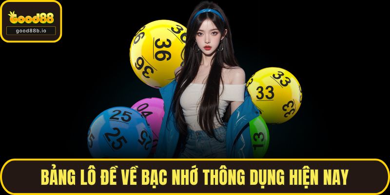 Bảng lô đề về bạc nhớ thông dụng hiện nay